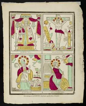 imagerie ancienne Planche de saintetés 1953.41.2 Photo
