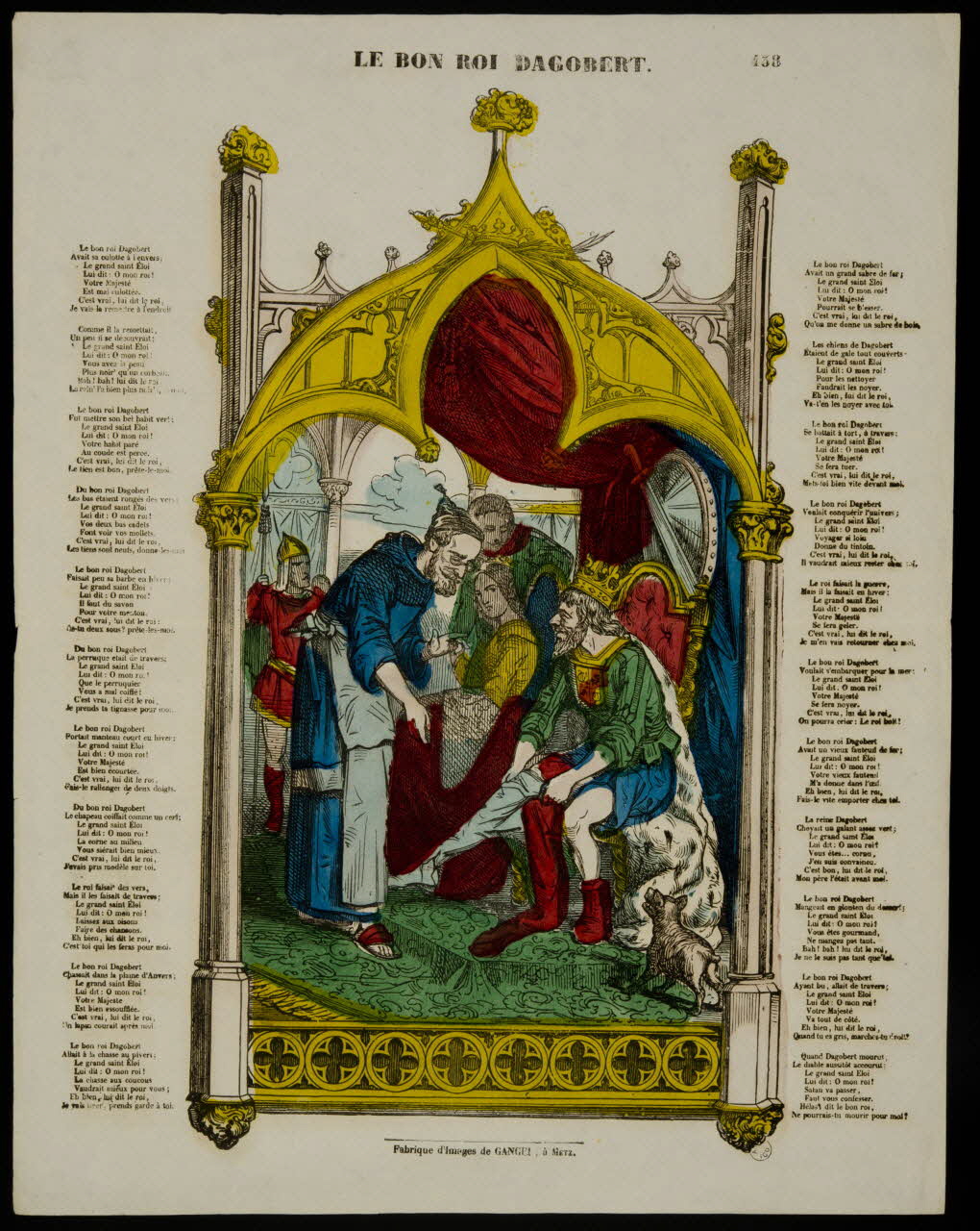 Charles Nicolas Gangel estampe LE BON ROI DAGOBERT. Metz 1852-1858 1953.41.214 Photo