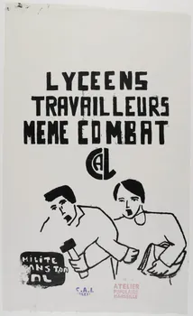 affiche LYCEENS TRAVAILLEURS  MEME COMBAT  CAL Provence-Alpes-Côte d’Azur, France 1968 1969.25.12 Photo RMN-Grand Palais (Mucem)