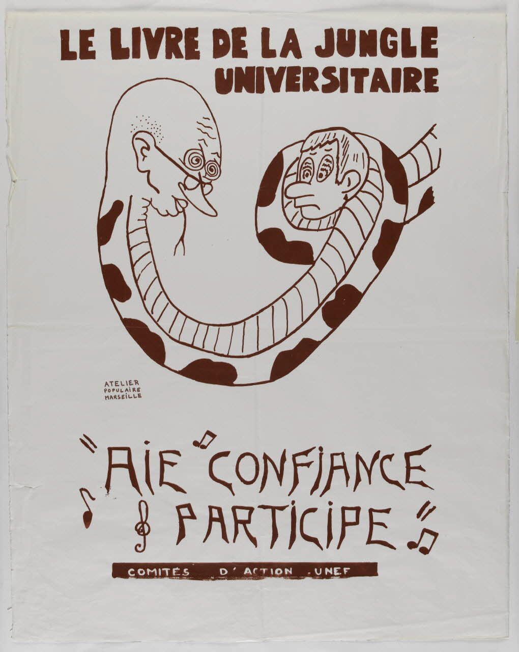 affiche LE LIVRE DE LA JUNGLE UNIVERSITAIRE Provence-Alpes-Côte d’Azur, France 1968 1969.25.40 Photo RMN-Grand Palais (Mucem)