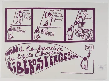 affiche NON à la fermeture du lycée Chaptal  LIBERONS L'EXPRESSION Provence-Alpes-Côte d'Azur, France 1968 1969.25.7 Photo RMN-Grand Palais (Mucem)