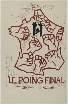 Atelier populaire de l'École nationale supérieure des beaux arts. Paris affiche LE POING FINAL Paris 1968 1971.15.6 Photo RMN-Grand Palais (Mucem)