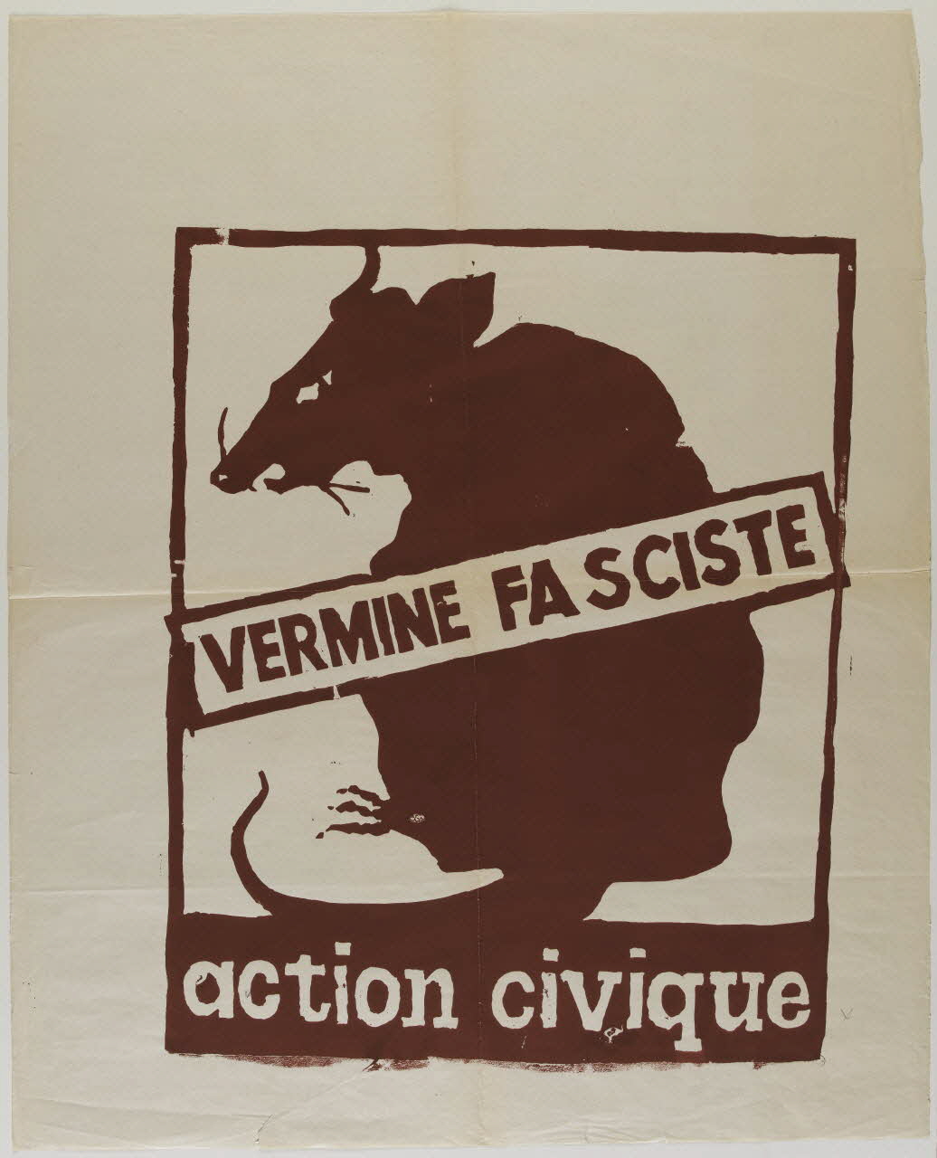affiche VERMINE FASCISTE  ACTION CIVIQUE Paris 1968 1971.32.34 Photo RMN-Grand Palais (Mucem)