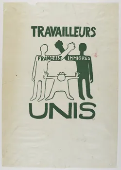 affiche TRAVAILLEURS  FRANCAIS IMMIGRES  UNIS Paris 1968 1972.11.55 Photo RMN-Grand Palais (Mucem)