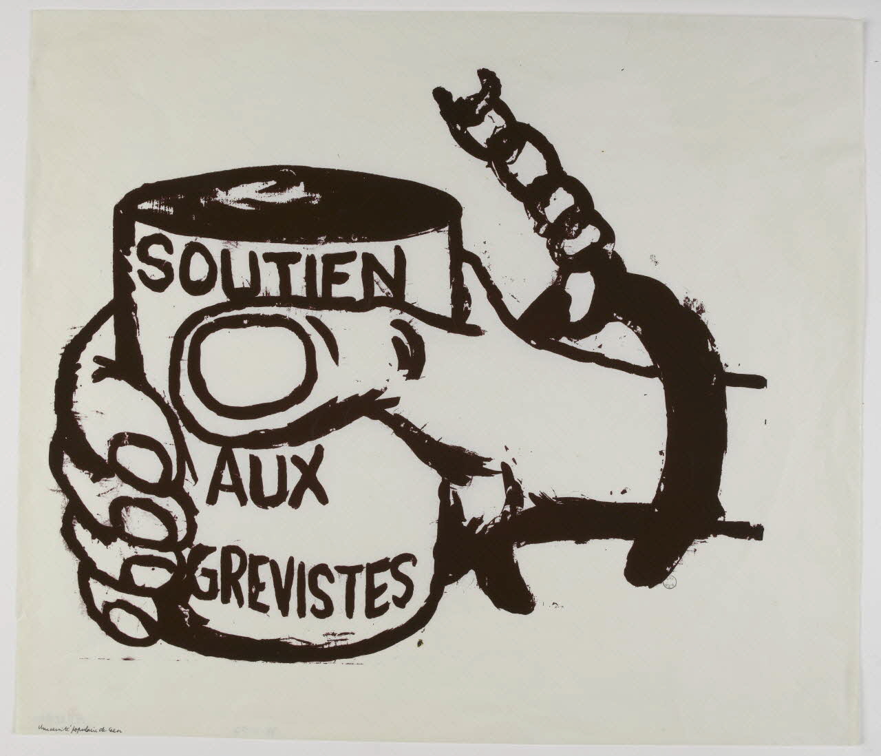 Université populaire de Caen affiche SOUTIEN  AUX  GREVISTES Caen 1968 1972.11.57 Photo RMN-Grand Palais (Mucem)