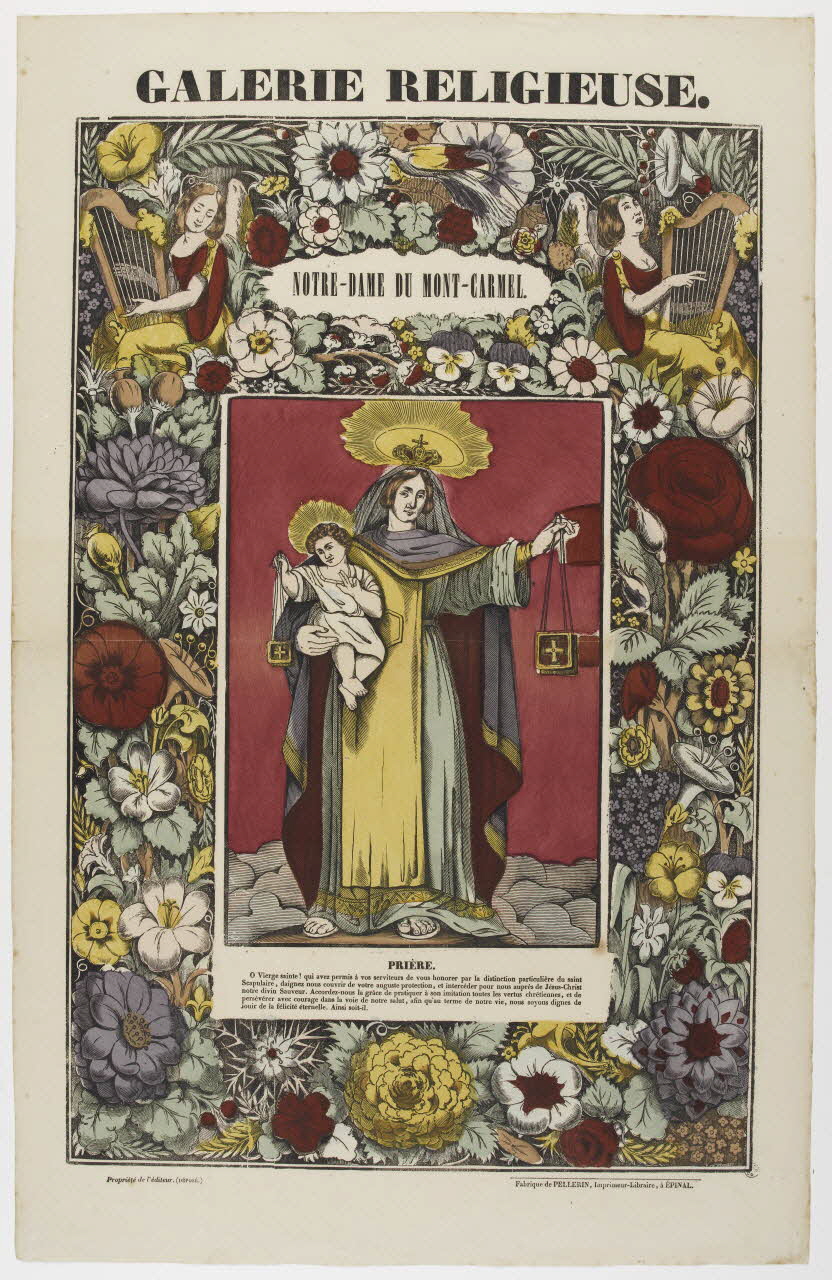 estampe GALERIE RELIGIEUSE.  NOTRE-DAME DU MONT-CARMEL. 1953.86.140 Photo RMN-Grand Palais (Mucem)