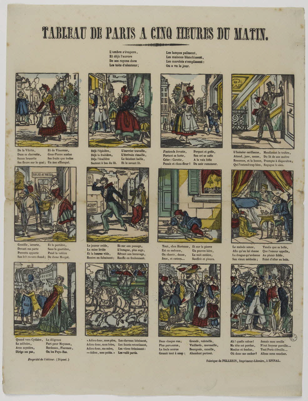 estampe TABLEAU DE PARIS A CINQ HEURES DU MATIN. 1953.86.3058 Photo RMN-Grand Palais (Mucem)