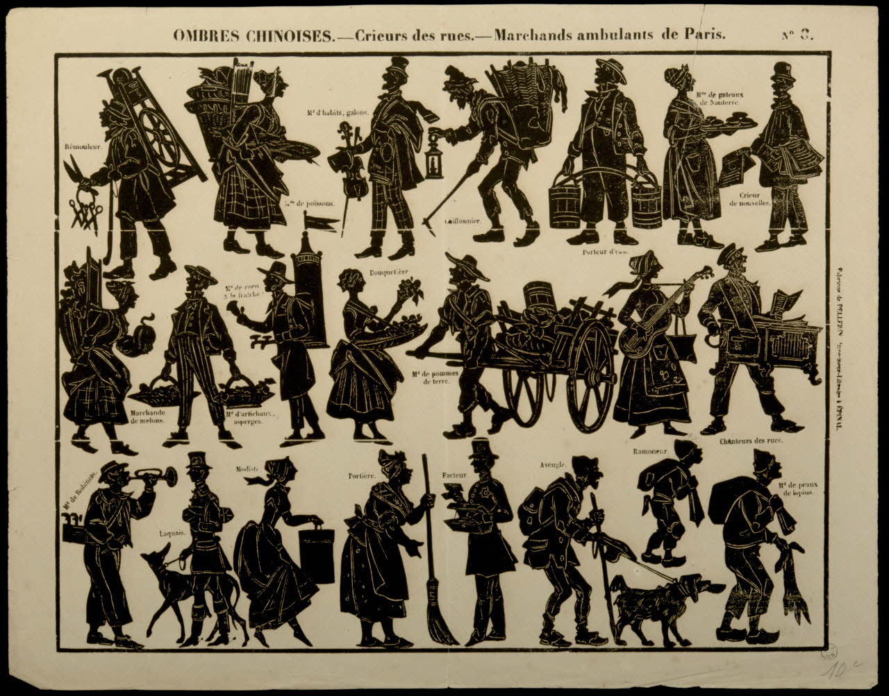 jeu, ombre chinoise OMBRES CHINOISES. - Crieurs de rues. - Marchands ambulants de Paris. 1953.41.288 Photo