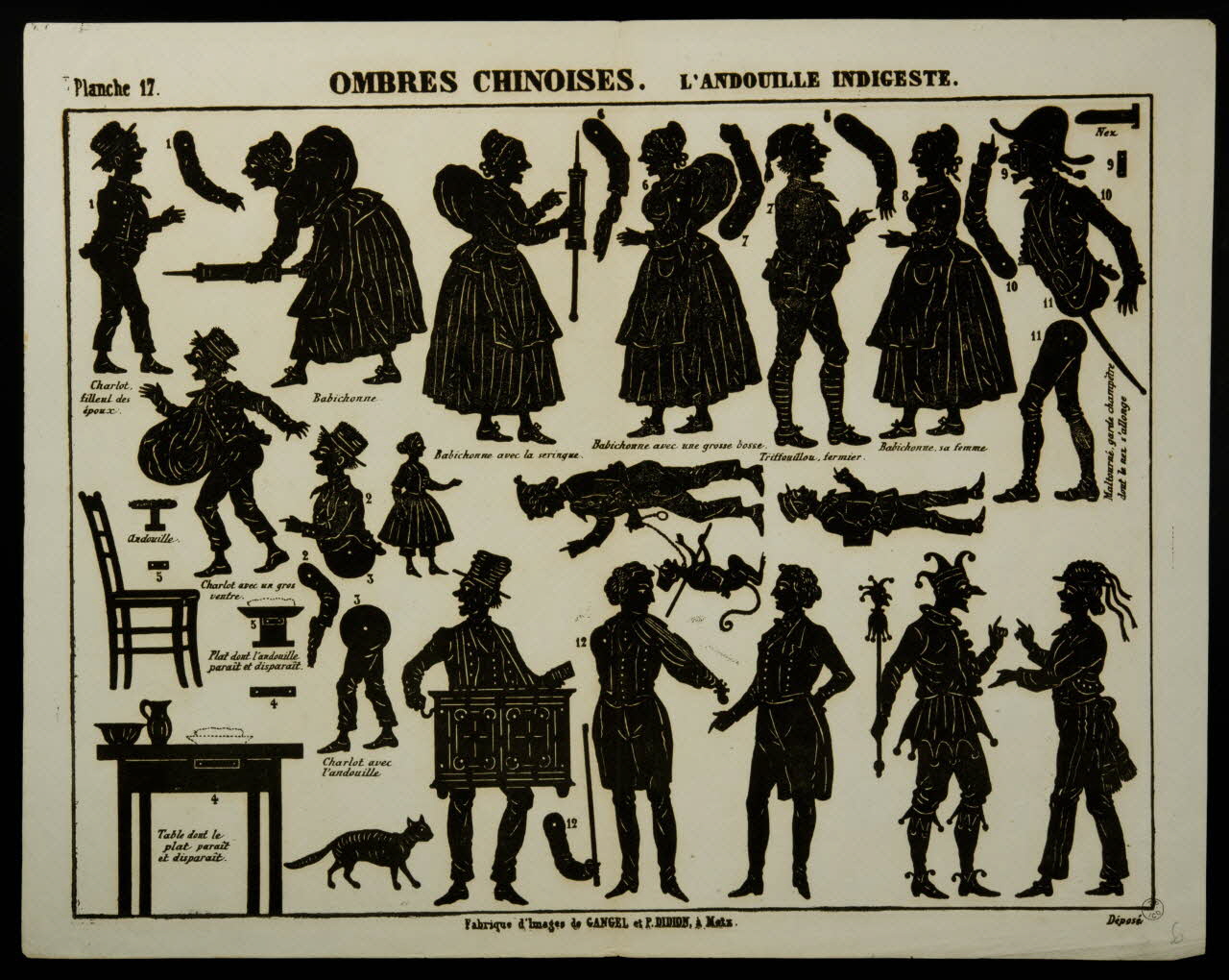 Gangel et Didion jeu, ombre chinoise OMBRES CHINOISES. L'ANDOUILLE INDIGESTE. Metz 1858-1868 1953.41.299 Photo
