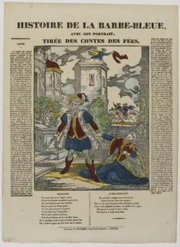 Pellerin estampe HISTOIRE DE LA BARBE-BLEUE,  AVEC SON PORTRAIT,  TIREE DES CONTES DES FEES. Lorraine, France 1850 1953.86.3301  Photo RMN-Grand Palais (Mucem)