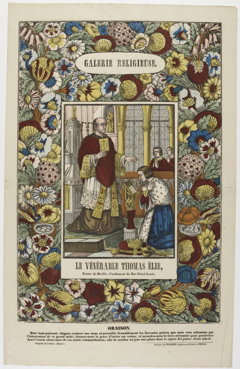estampe GALERIE RELIGIEUSE.  LE VENERABLE THOMAS ELIE,  Prétre de Biville, Confesseur du Roi Saint Louis. 1953.86.332 Photo RMN-Grand Palais (Mucem)