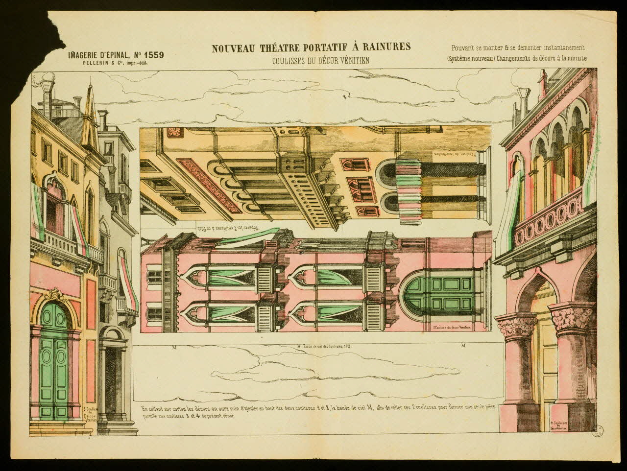 estampe NOUVEAU THEATRE PORTATIF A RAINURES  COULISSES DU DECOR VENITIEN 1953.41.321 Photo