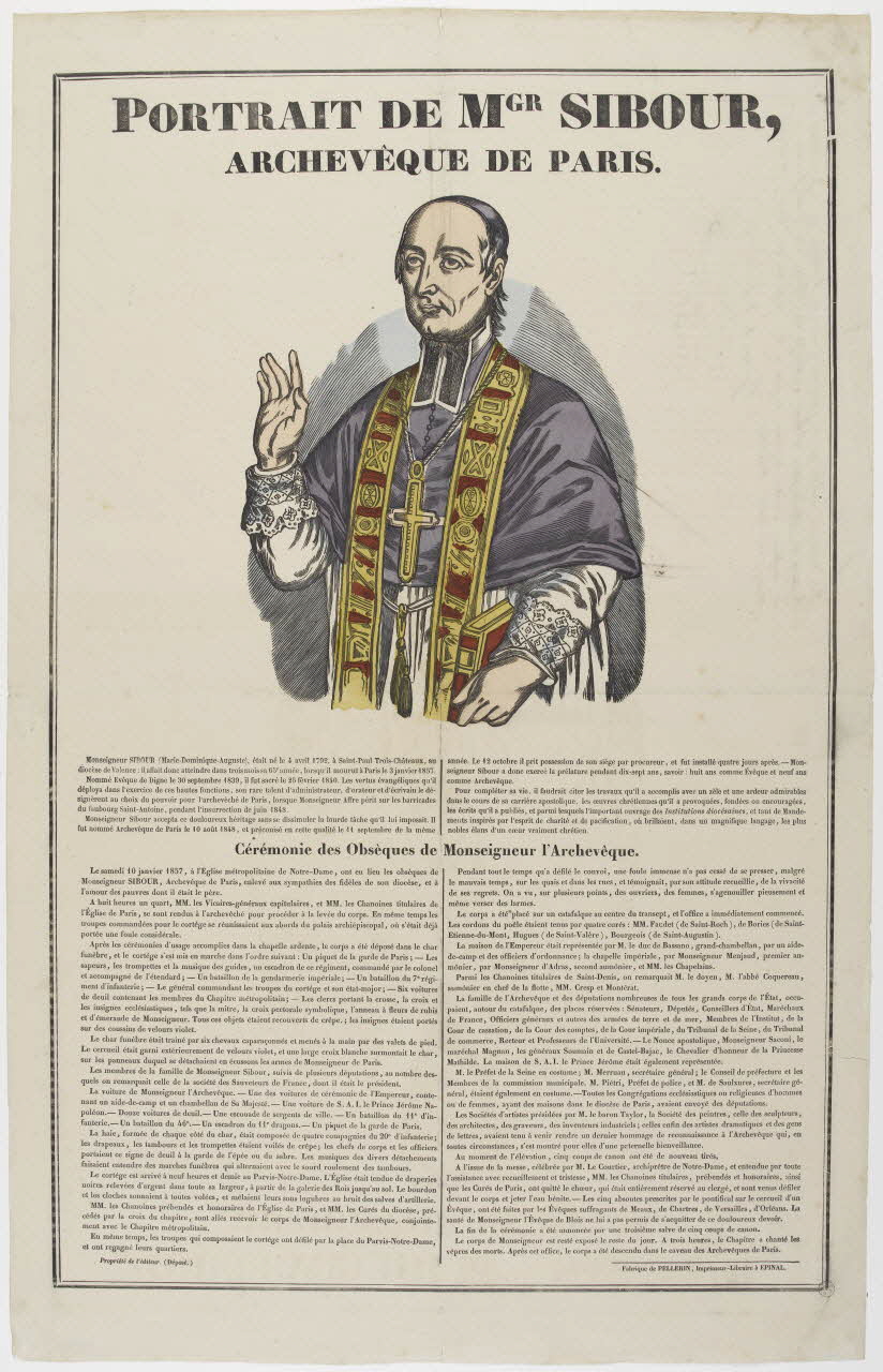 estampe PORTRAIT DE Mgr SIBOUR,  ARCHEVEQUE DE PARIS. 1953.86.823 Photo RMN-Grand Palais (Mucem)