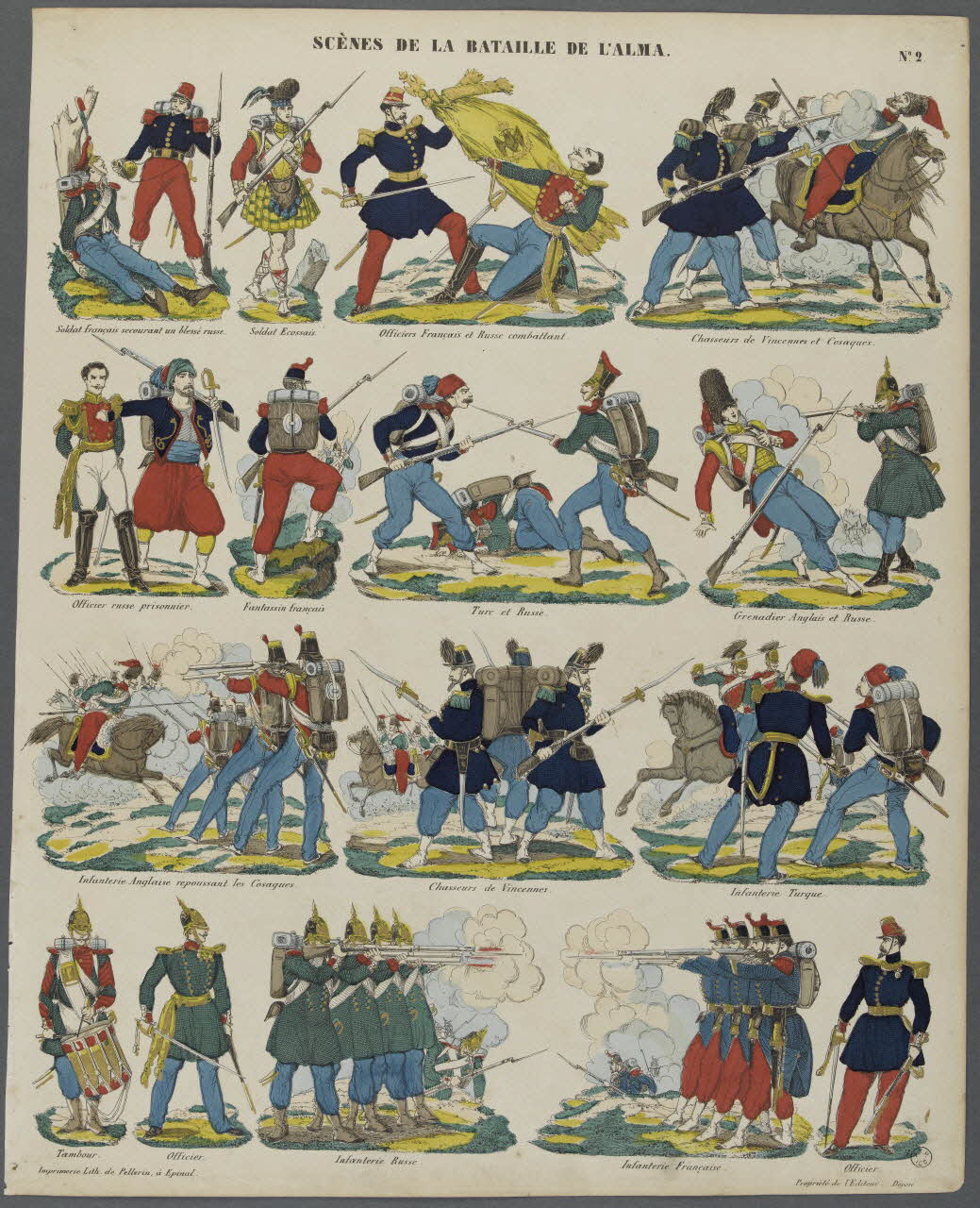 estampe SCENES DE LA BATAILLE DE L'ALMA. 1953.86.962 Photo RMN-Grand Palais (Mucem)