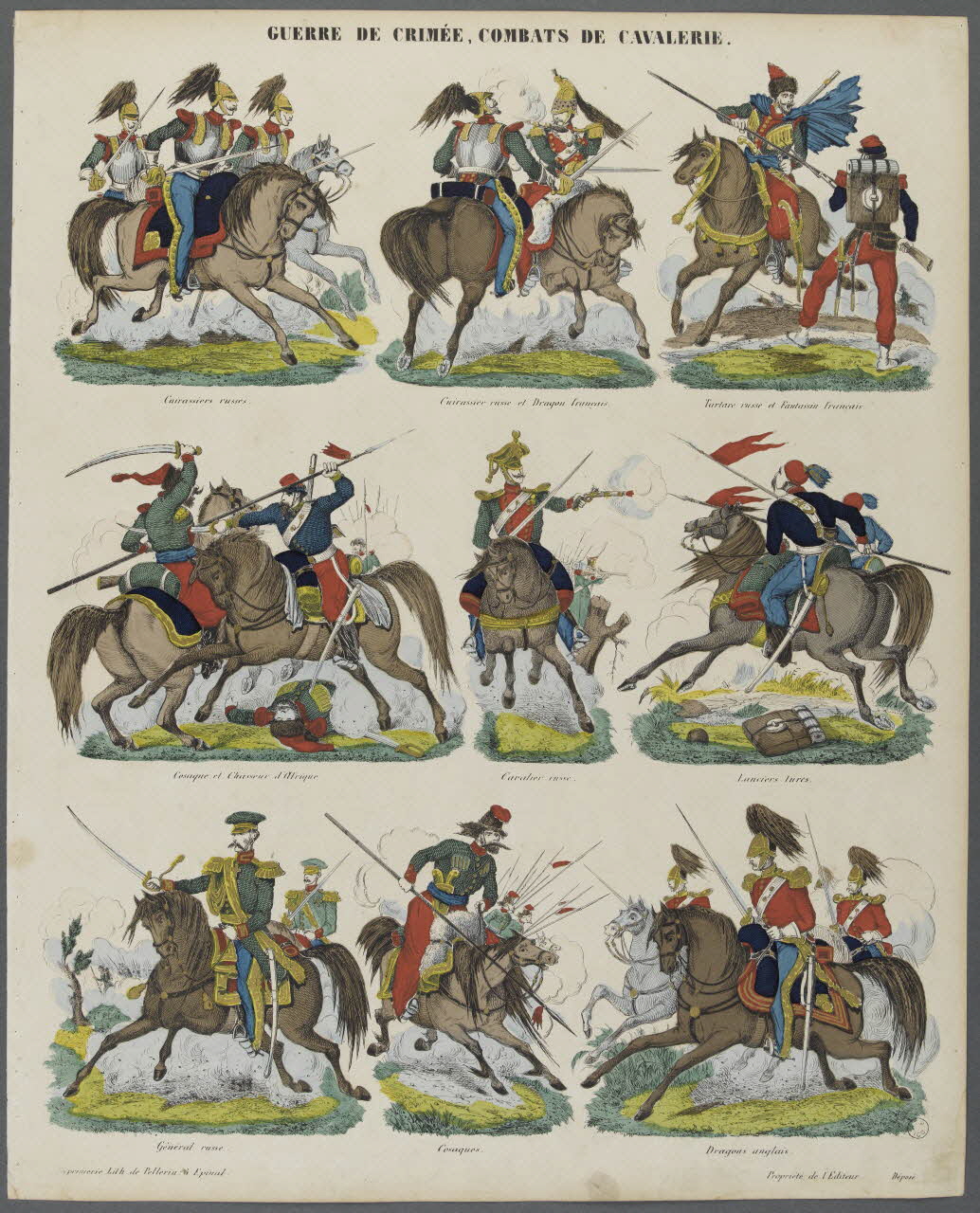 estampe GUERRE DE CRIMEE, COMBATS DE CAVALERIE. 1953.86.979 Photo RMN-Grand Palais (Mucem)