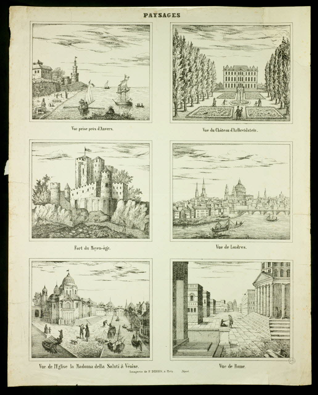 Paulin Didion estampe PAYSAGES. Metz 1869-1879 1953.41.356 Photo