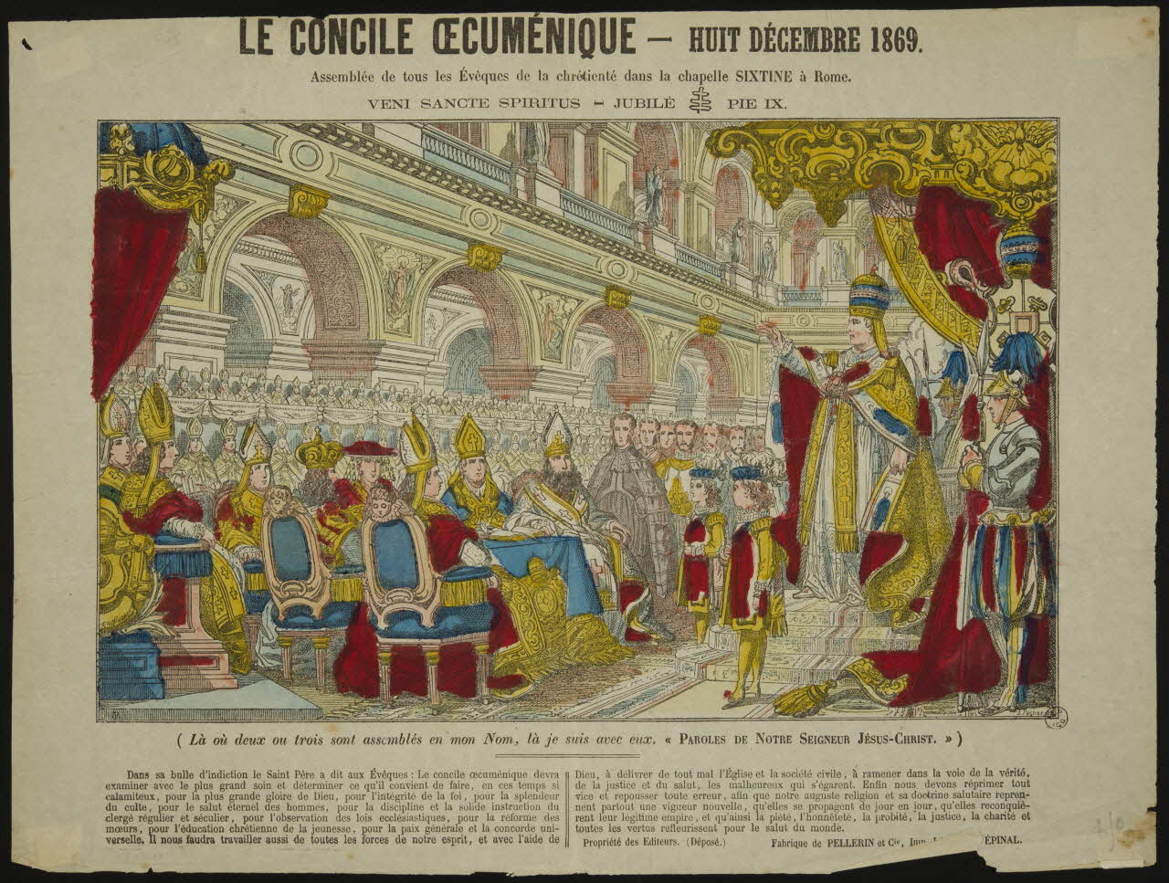 estampe LE CONCILE OECUMENIQUE - HUIT DECEMBRE 1869. 1953.41.36 Photo