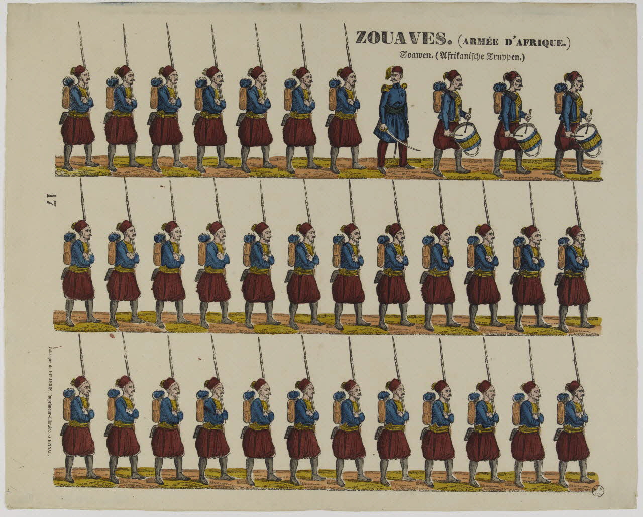 estampe ZOUAVES. (ARMEE D'AFRIQUE.) 1953.86.2339 Photo RMN-Grand Palais (Mucem)