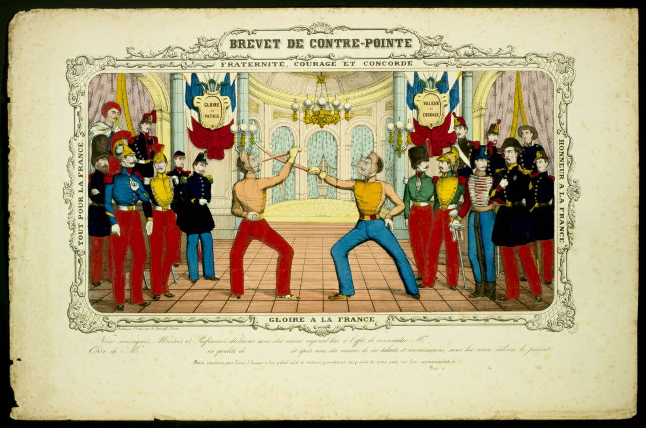 Charles Nicolas Gangel estampe BREVET DE CONTRE-POINTE Metz 1852-1858 1953.41.399 Photo