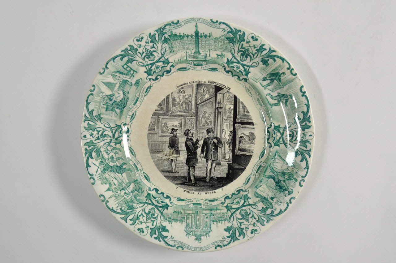 assiette plate Chansons lilloises de Desrousseaux 1968.20.7 Photo Mucem