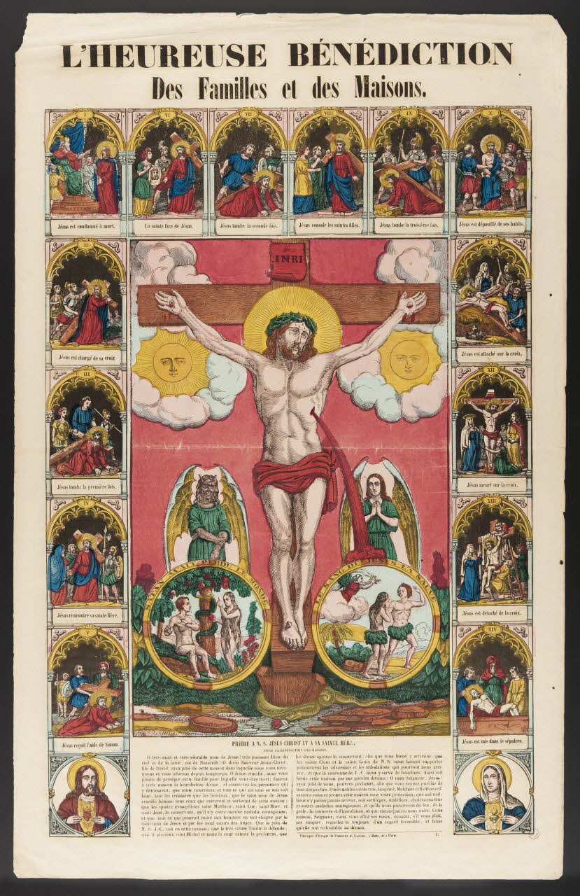 Dembour et Gangel estampe L'HEUREUSE BENEDICTION  Des Familles et des Maisons. Metz 1840-1852 1953.41.48 Photo