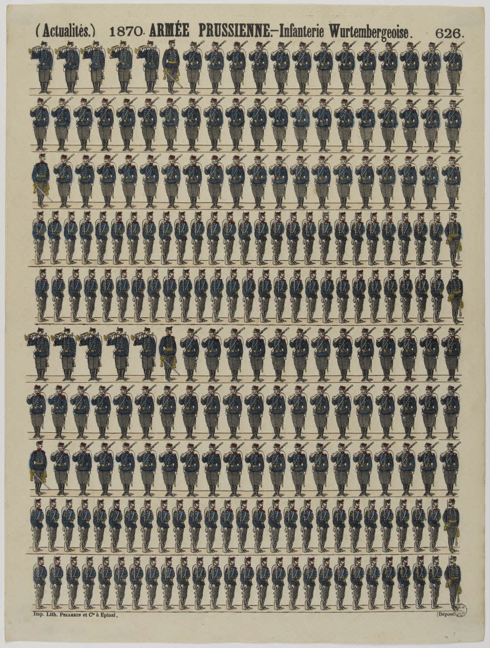Pellerin à registres (10) (Actualités.) 1870. ARMEE PRUSSIENNE. - Infanterie Wurtembergeoise. Lorraine, France 1870 1953.86.2490 Photo RMN-Grand Palais (Mucem)