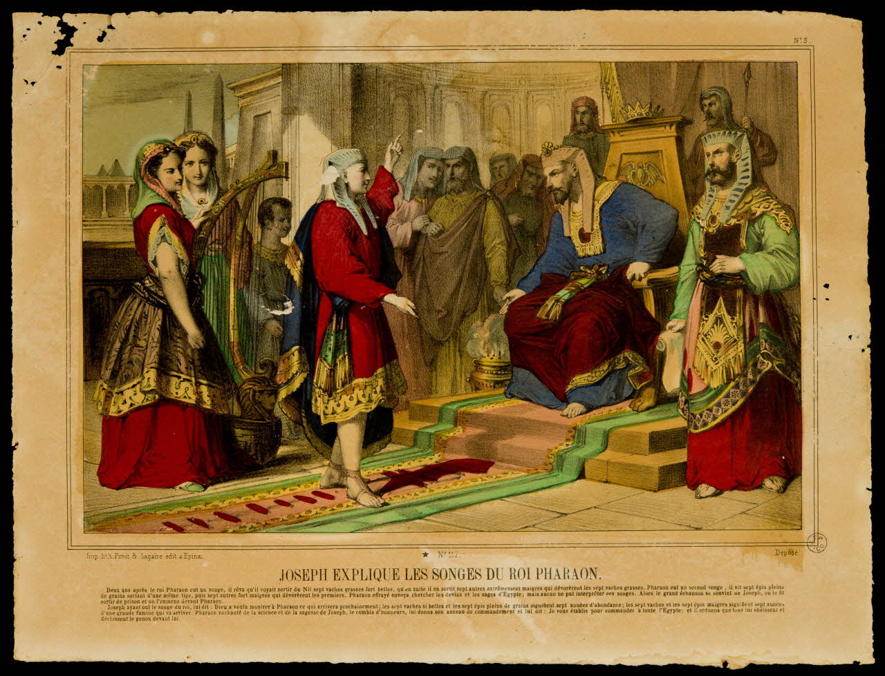 estampe JOSEPH EXPLIQUE LES SONGES DU ROI PHARAON. 1953.41.5 Photo