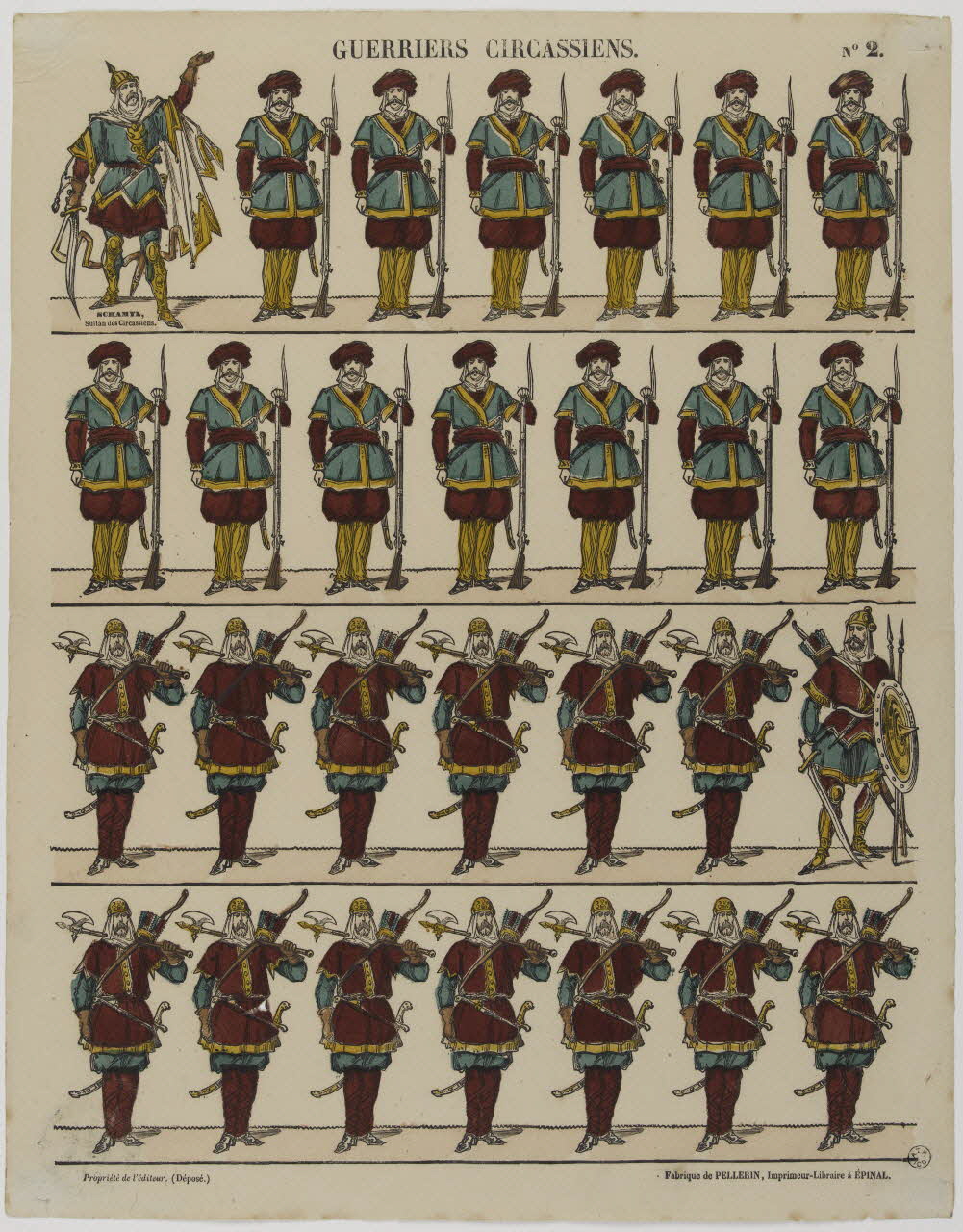 estampe GUERRIERS CIRCASSIENS. 1953.86.2508 Photo RMN-Grand Palais (Mucem)