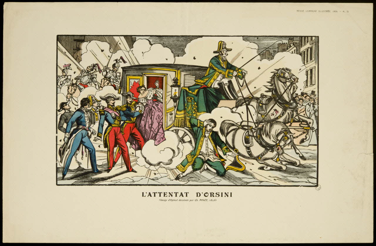 François-Charles Pinot estampe L'ATTENTAT D'ORSINI Lorraine, France 1906 1953.41.66 Photo