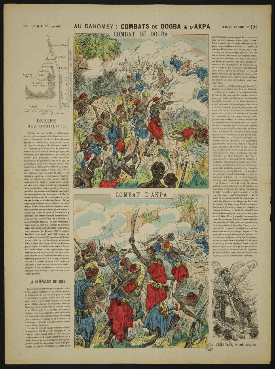 estampe AU DAHOMEY : COMBATS DE DOGBA & D'AKPA 1953.41.75 Photo