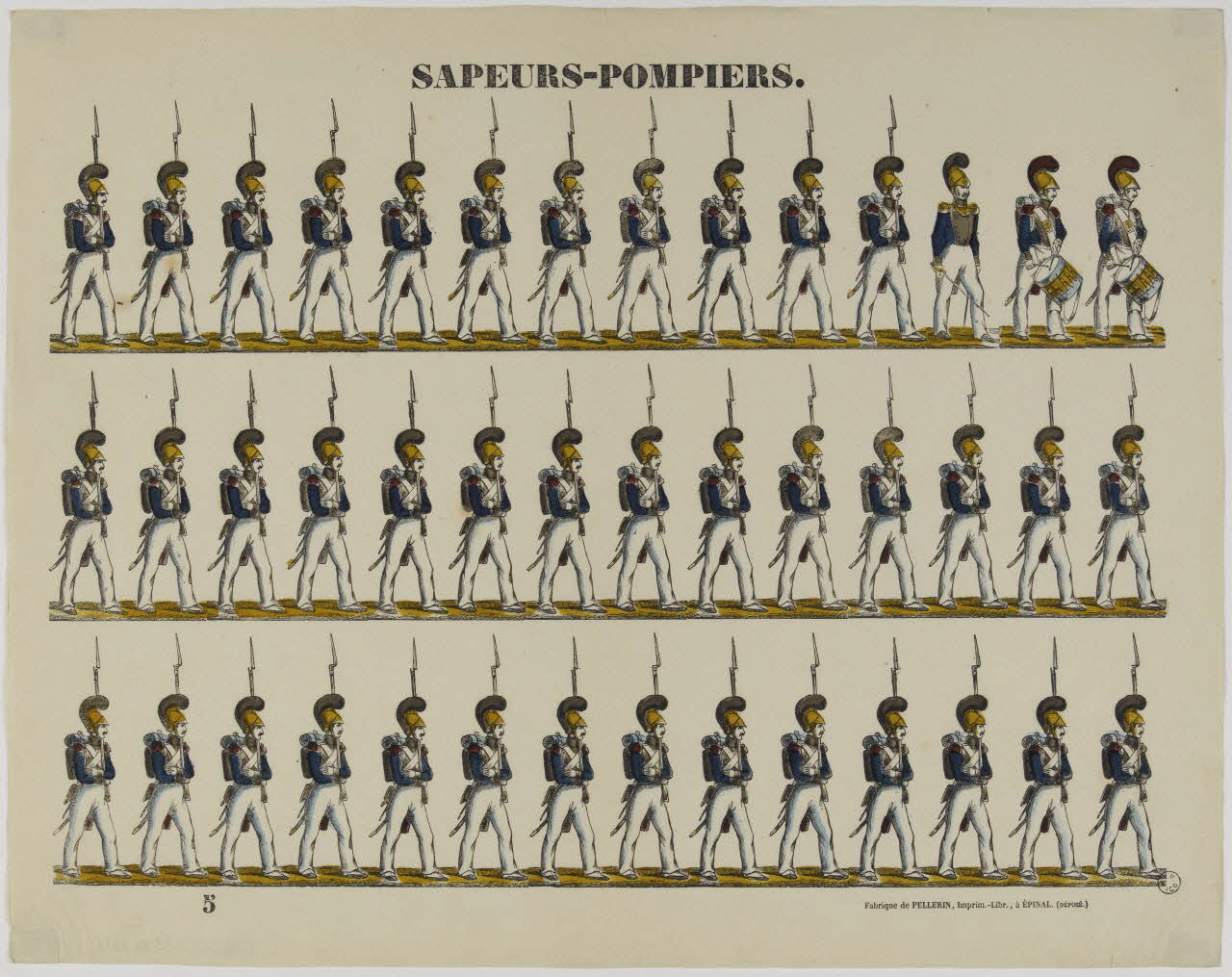 estampe SAPEURS-POMPIERS. 1953.86.2596 Photo RMN-Grand Palais (Mucem)