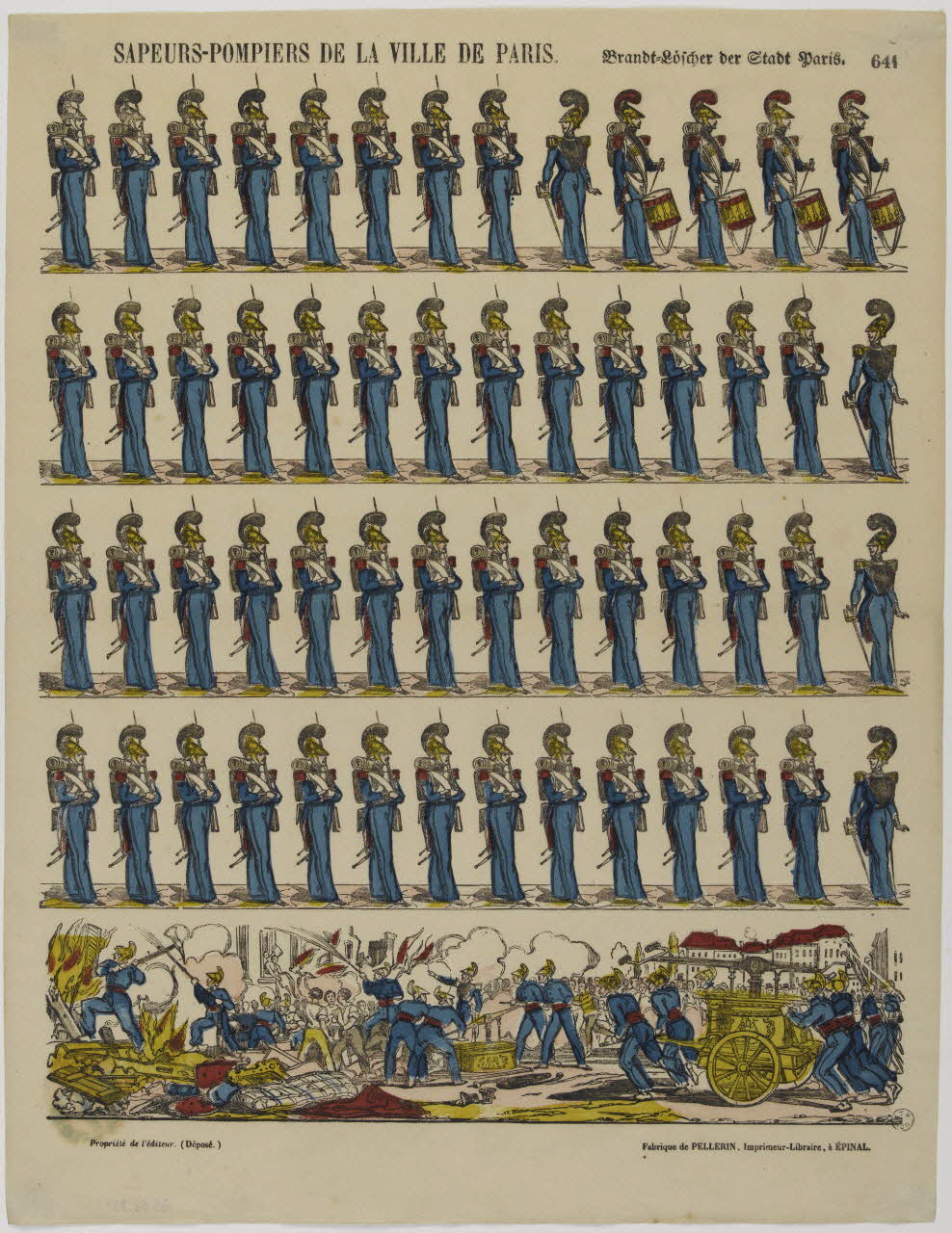 estampe SAPEURS-POMPIERS DE LA VILLE DE PARIS. 1953.86.2597 Photo RMN-Grand Palais (Mucem)