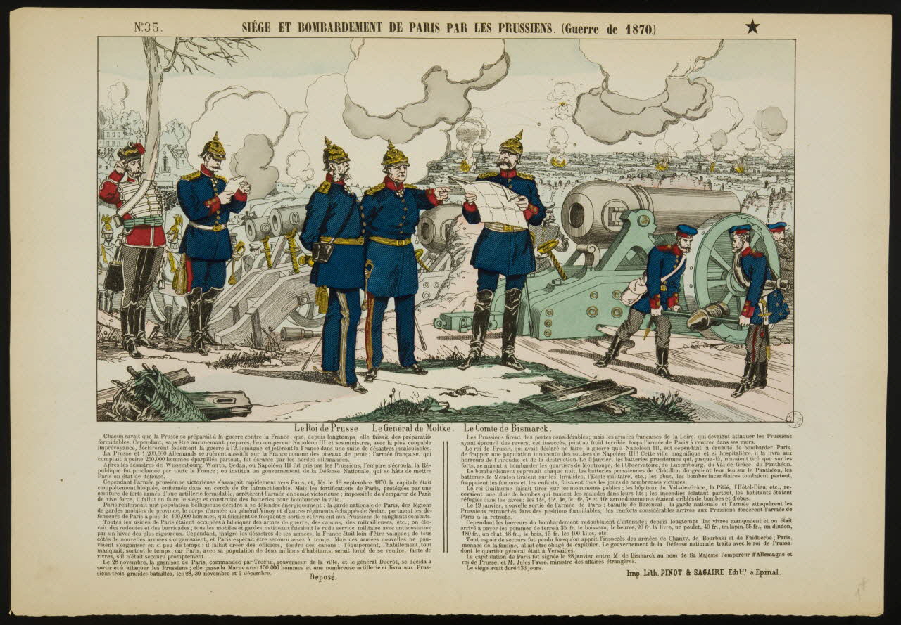 Pinot et Sagaire estampe SIEGE ET BOMBARDEMENT DE PARIS PAR LES PRUSSIENS. Lorraine, France 1870 1953.41.79 Photo
