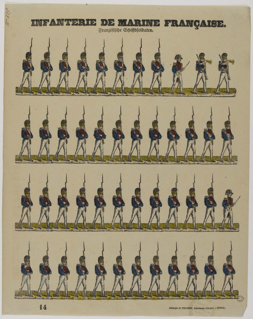 estampe INFANTERIE DE MARINE FRANCAISE. 1953.86.2648 Photo RMN-Grand Palais (Mucem)
