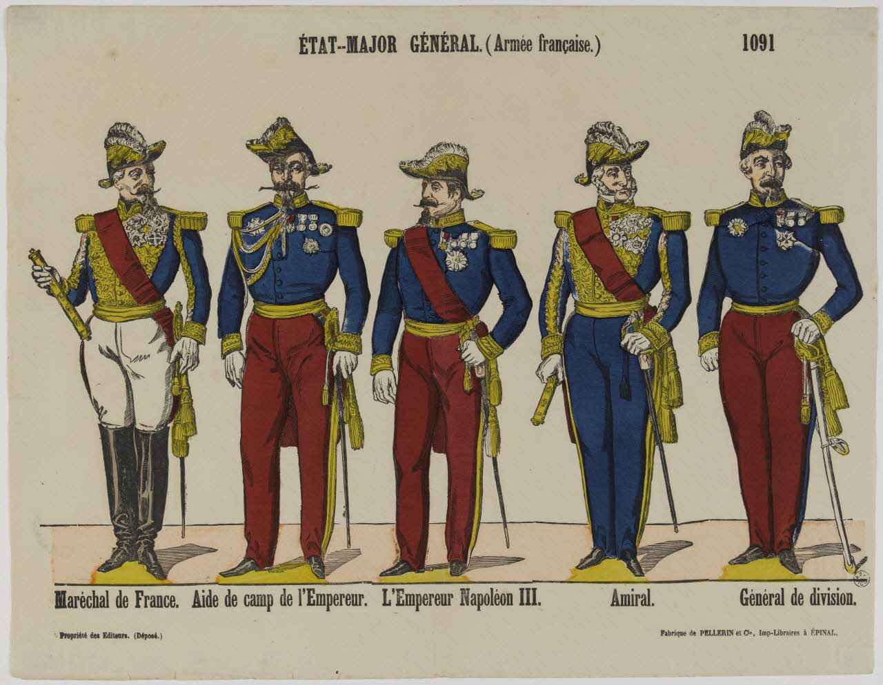 Pellerin estampe ETAT- -MAJOR GENERAL. (Armée française.) Lorraine, France 1860-1866 1953.86.2697 Photo RMN-Grand Palais (Mucem)
