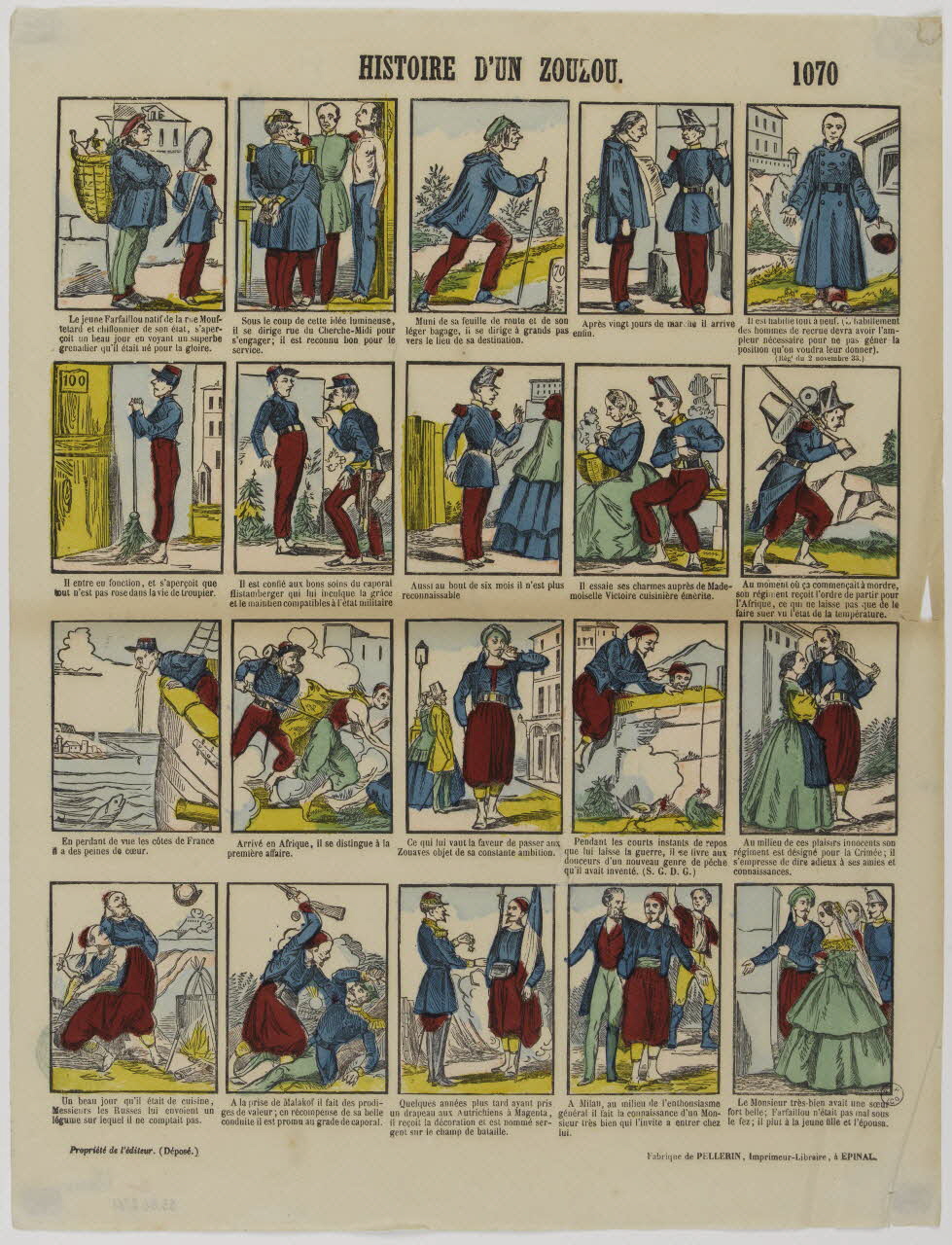 estampe HISTOIRE D'UN ZOUZOU. 1953.86.2761 Photo RMN-Grand Palais (Mucem)