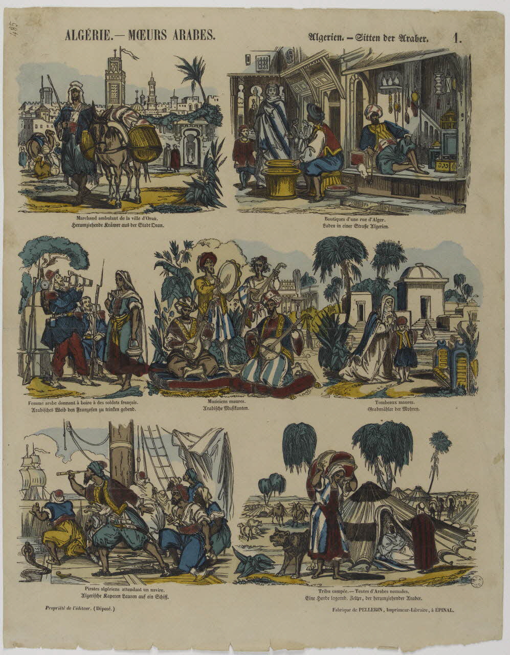 estampe ALGERIE. - MOEURS ARABES. 1953.86.2823 Photo RMN-Grand Palais (Mucem)