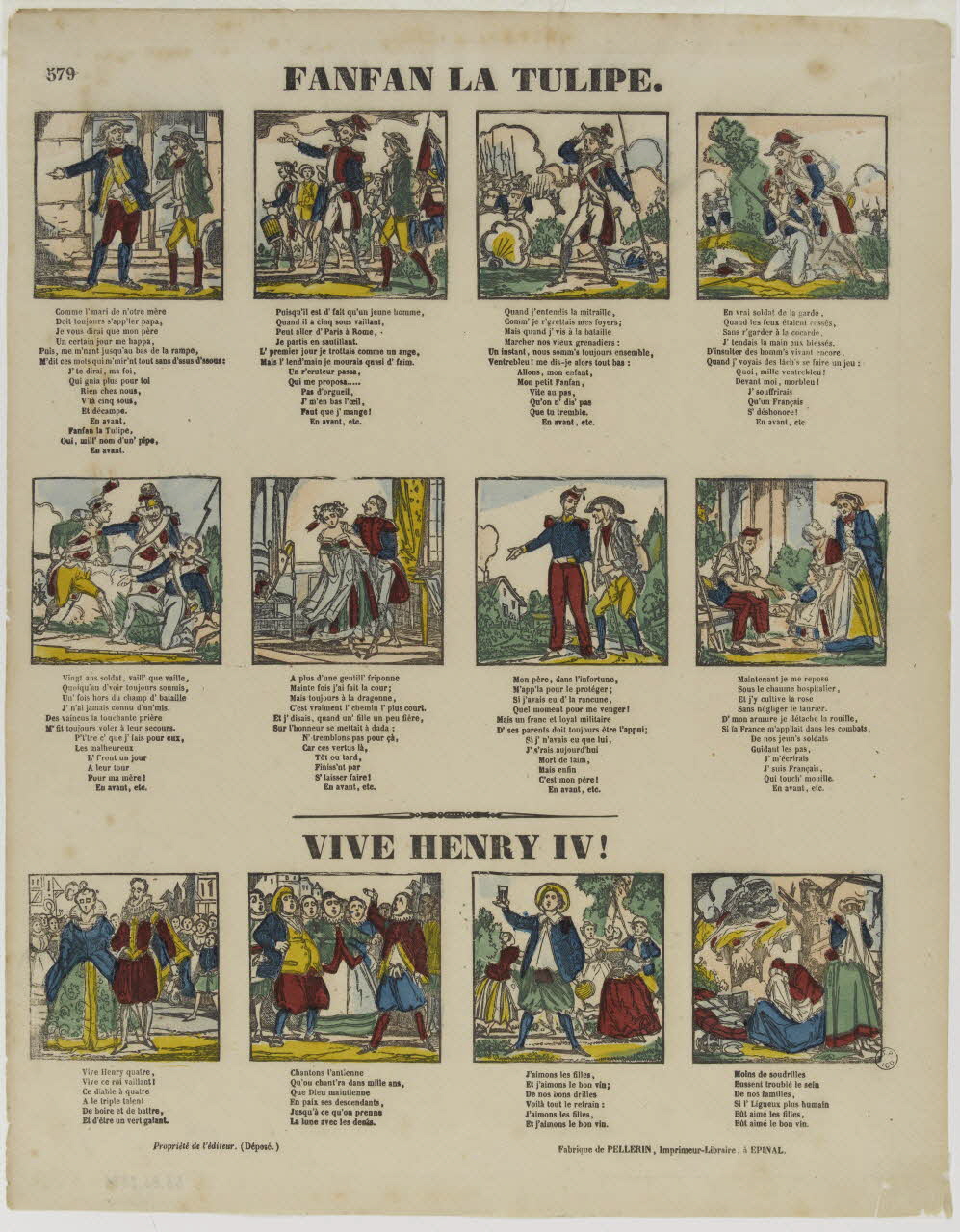 estampe FANFAN LA TULIPE.  VIVE HENRY IV ! 1953.86.2894 Photo RMN-Grand Palais (Mucem)