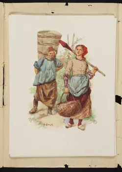 album Homme et femme en chemin pour les vendanges 1953.48.36 Photo