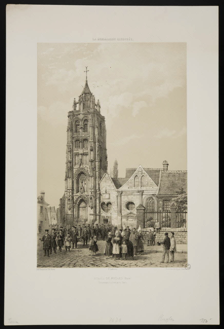 estampe EGLISE DE RUGLES. (Eure) 1953.51.3 Photo