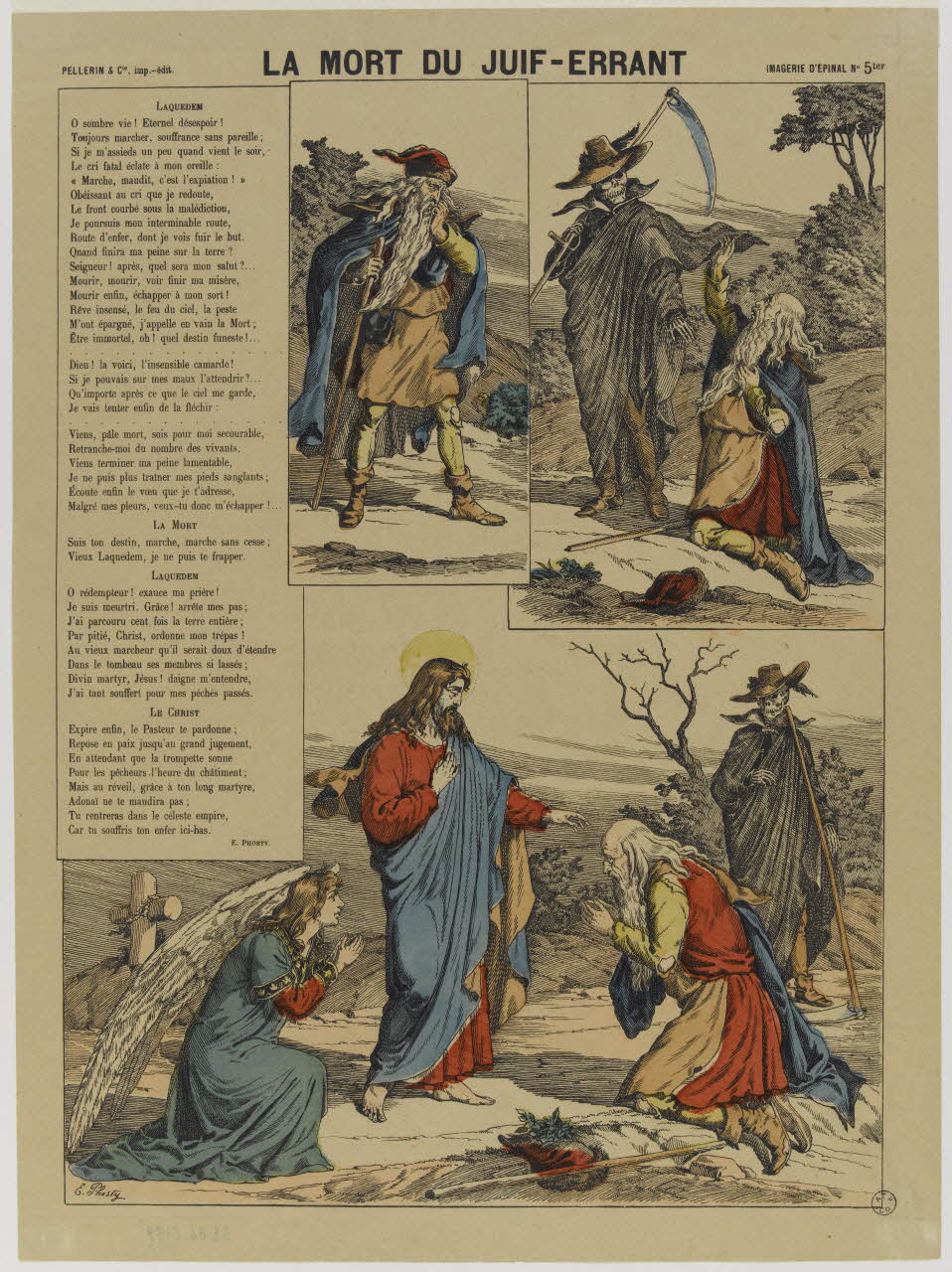 Phosty E. ; Pellerin estampe LA MORT DU JUIF-ERRANT Lorraine, France 1890 1953.86.3139 Photo RMN-Grand Palais (Mucem)