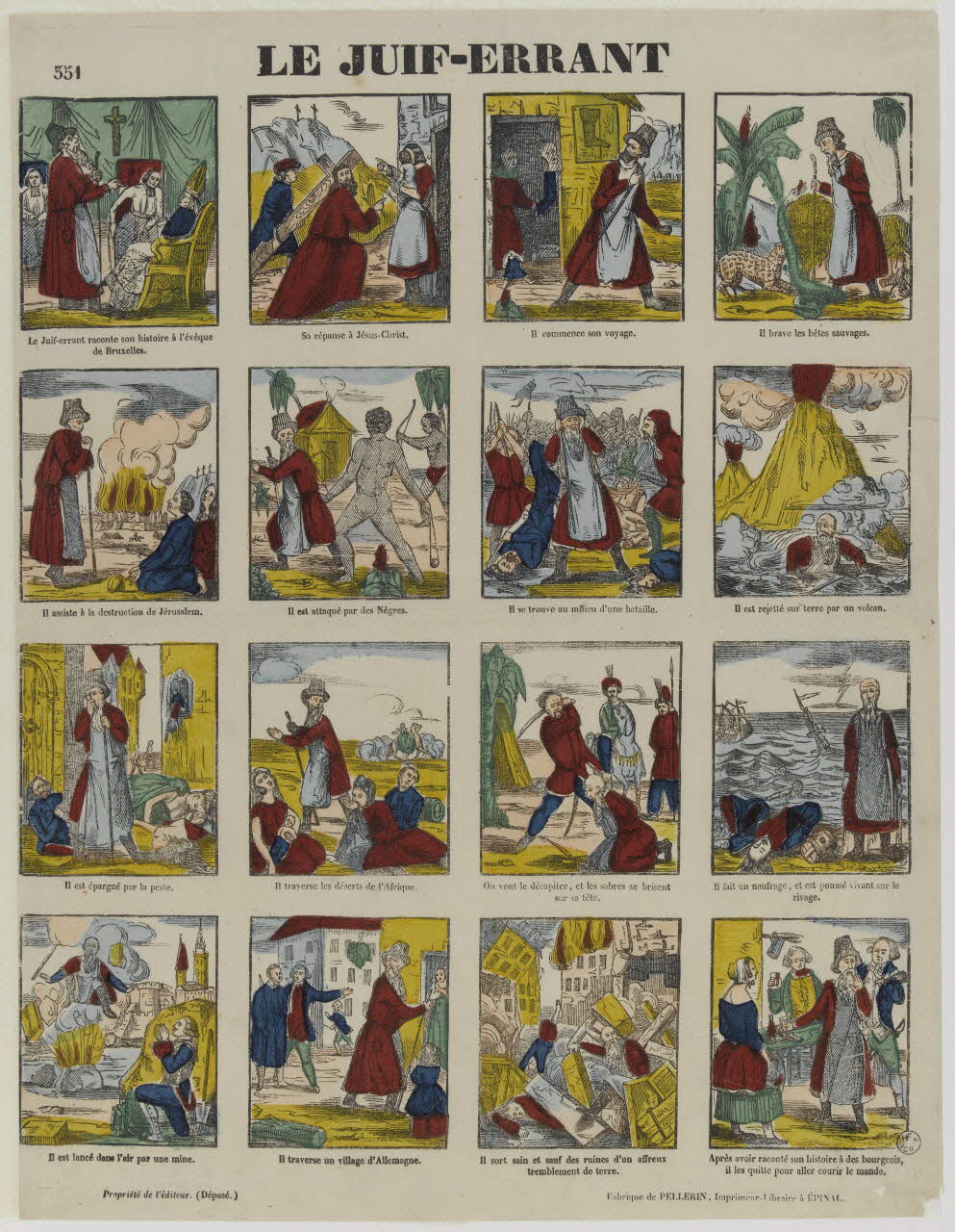 Nicolas Pellerin estampe LE JUIF-ERRANT Lorraine, France 1830-1840 1953.86.3140 Photo RMN-Grand Palais (Mucem)