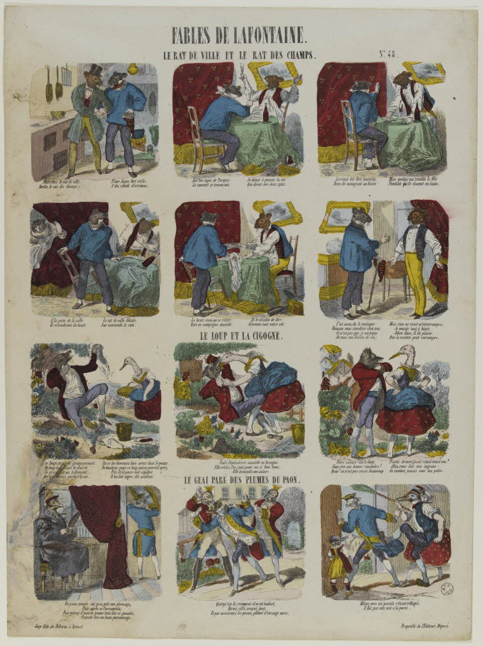 estampe FABLES DE LAFONTAINE.  LE RAT DE VILLE ET LE RAT DES CHAMPS. 1953.86.3247 Photo RMN-Grand Palais (Mucem)