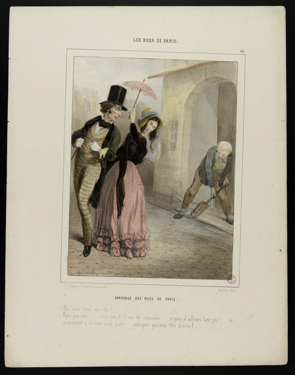 estampe LES RUES DE PARIS.  ARROSAGE DES RUES DE PARIS. 1953.55.14 Photo