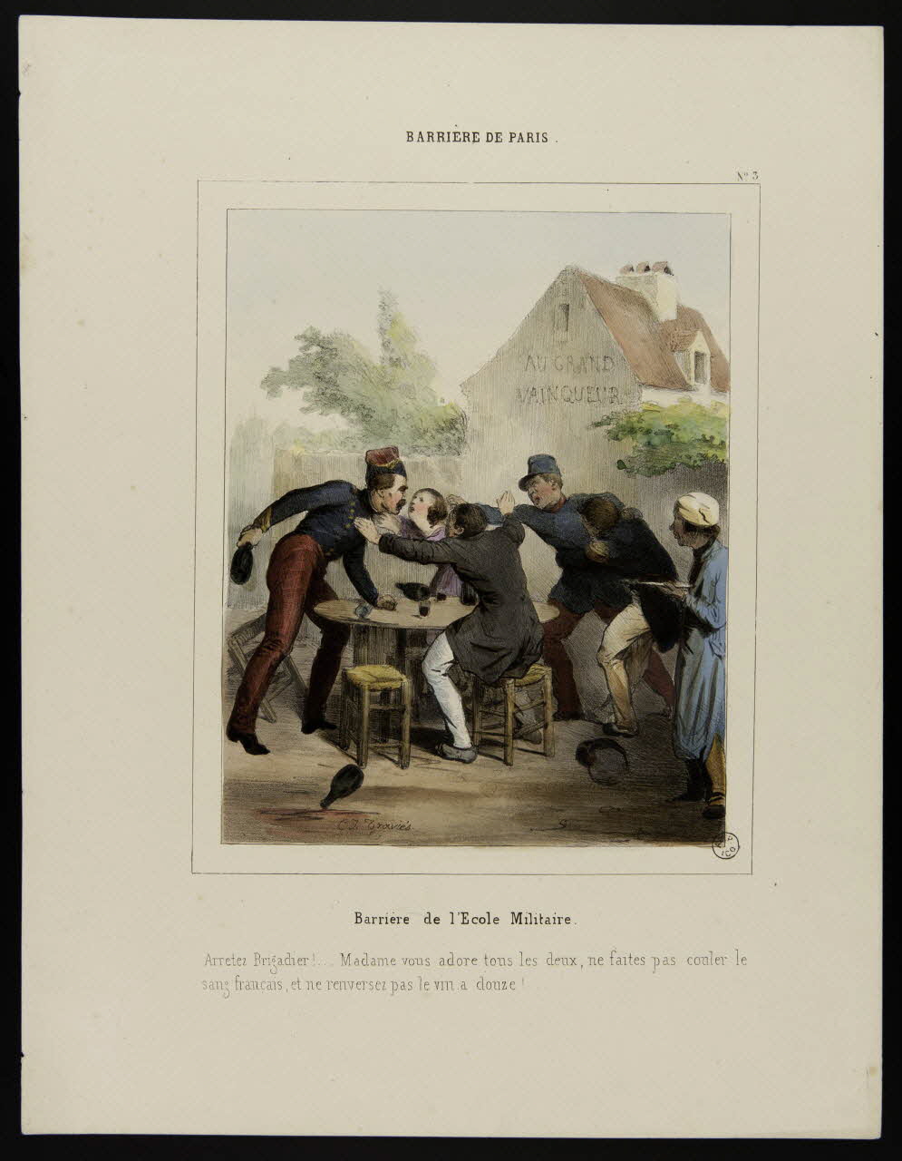 estampe BARRIERE DE PARIS.  Barrière de l'Ecole Militaire. 1953.55.15 Photo