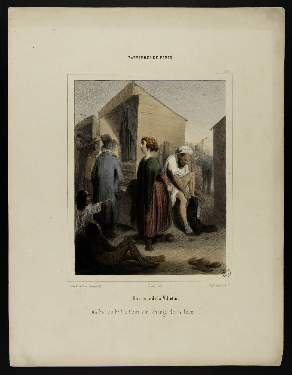 estampe BARRIERES DE PARIS.  Barriere de la Villette. (sic) 1953.55.18 Photo