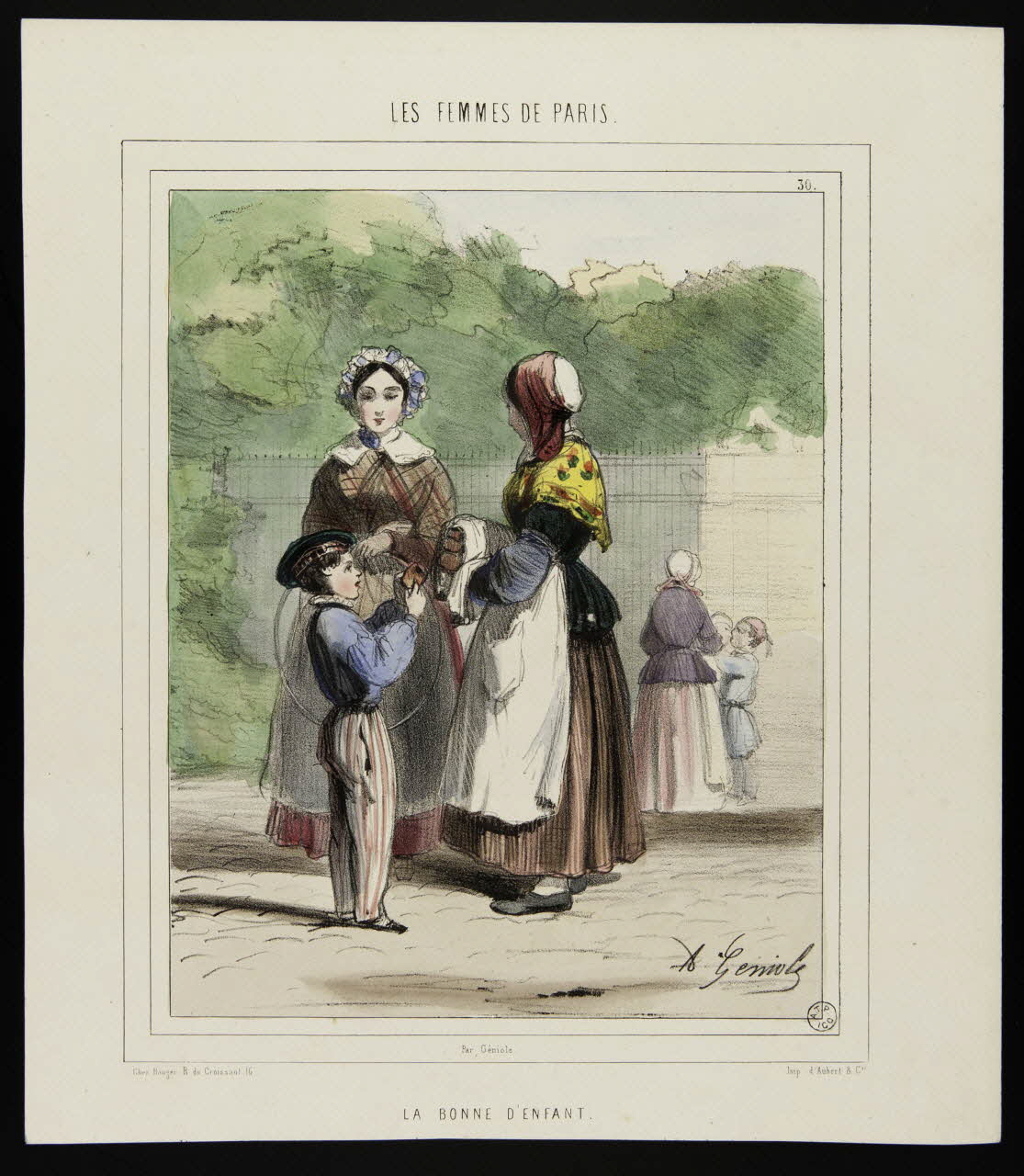 estampe LES FEMMES DE PARIS.  LA BONNE D'ENFANT. 1953.55.24 Photo
