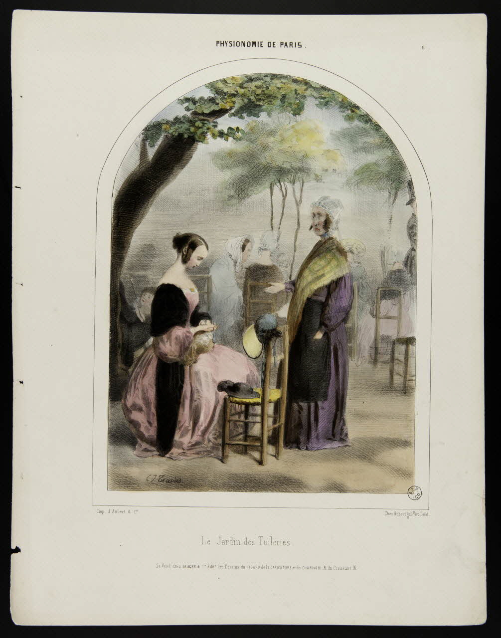 estampe PHYSIONOMIE DE PARIS.  Le Jardin des Tuileries. 1953.55.7 Photo