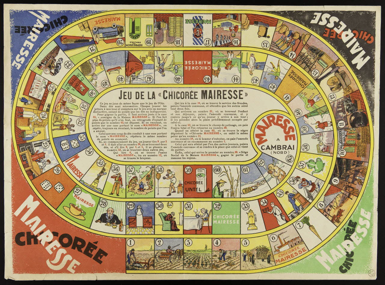 estampe JEU DE LA "CHICOREE MAIRESSE" 1953.60.16 Photo