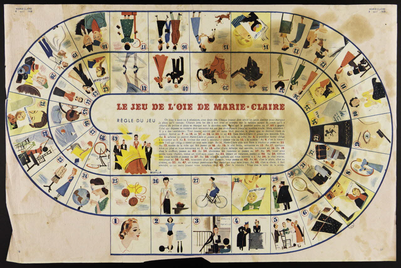 estampe LE JEU DE L'OIE DE MARIE CLAIRE 1953.60.17 Photo